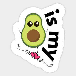 Avocado Is My Valentine Sticker
